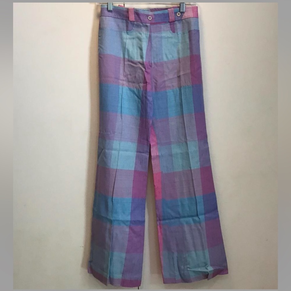 60s 70s plaid Bell bottoms